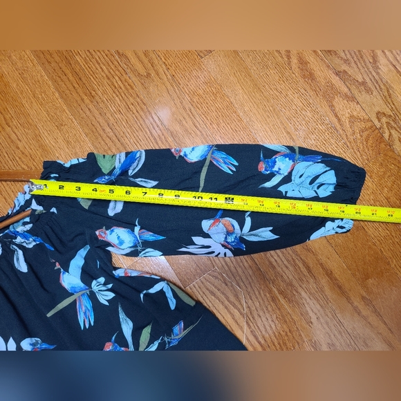 ANTHROPOLOGIE SAM & LAVI OFF THE SHOULDER BIRDS OF PARADISE CARDINALS DRESS XS - Picture 12 of 15